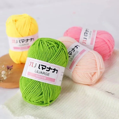 Milk Sweet Soft Cotton Baby Knitting Wool Yarn Thick Fiber Velvet Hand Crochet Yarn for DIY Sweater