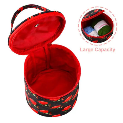 Knitting Project Bag Oxford Fabric Tote Bag With Zipper Yarn Storage