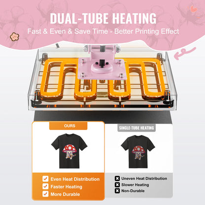 SucceBuy Heat Press 15 x 15 in Slide Out Heat Transfer Machine Fast Even Heating 2-Layer Insulation Cotton