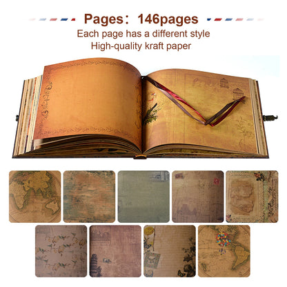 Our Adventure Book 146 Page DIY Handmade Photo Album Scrapbook Retro Kraft Album