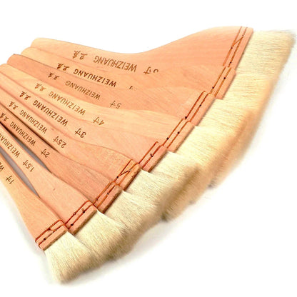 Wooden Handle Goat Hair Paint Brushes Smooth Sanding for Wall 10 Sizes Watercolor Acrylic Oil
