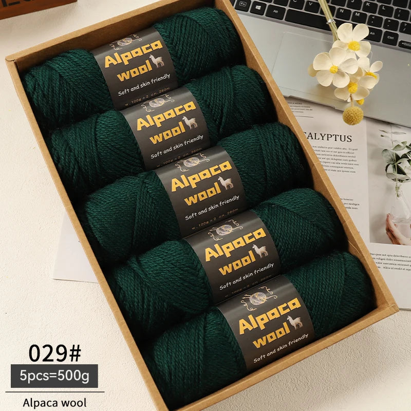 Alpaca Wool Yarn 500g DIY Knitting Kit 245 Stick Needle Thick Warm Yarn