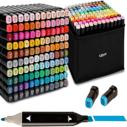 Markers, 80/120/168 Colors Two Color Professional Permanent Sketch Markers