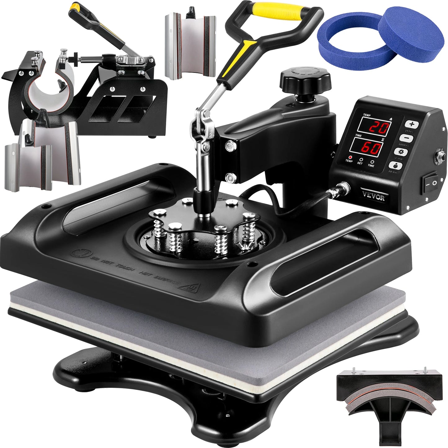 SucceBuy 30*38CM 8 in 1 Combo Upgrade Heat Press Machine 360° Rotation Sublimation Printer