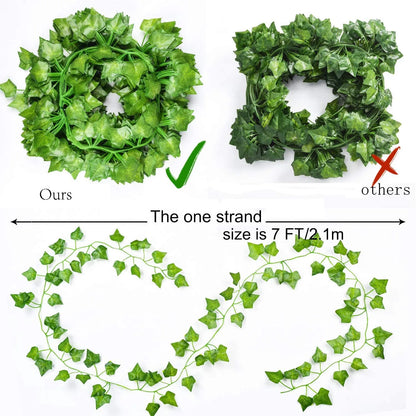12pcs, 84 Feet Artificial Ivy Leaves Garland