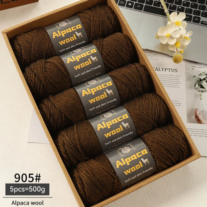 Alpaca Wool Yarn 500g DIY Knitting Kit 245 Stick Needle Thick Warm Yarn