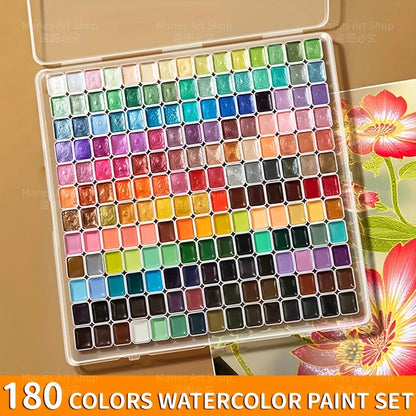 180 Colors Pearl Shimmer Watercolor Paint Set – Premium Metallic Shifting, Vibrant Professional Pigments