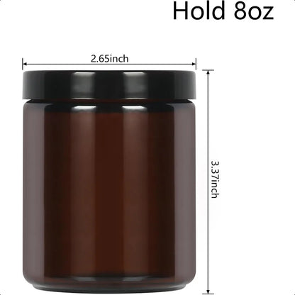 8 oz Amber Glass Jars with Lids 15 Pack