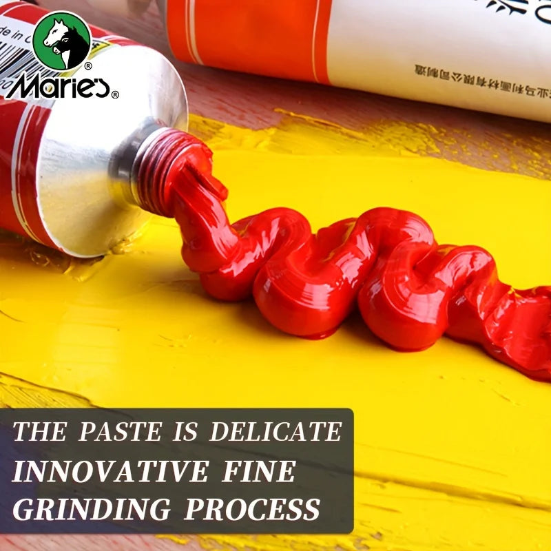 5pcs Marie's Oil Paints Set, 50ml (1.7fl. oz) x 5, Vibrant Colors