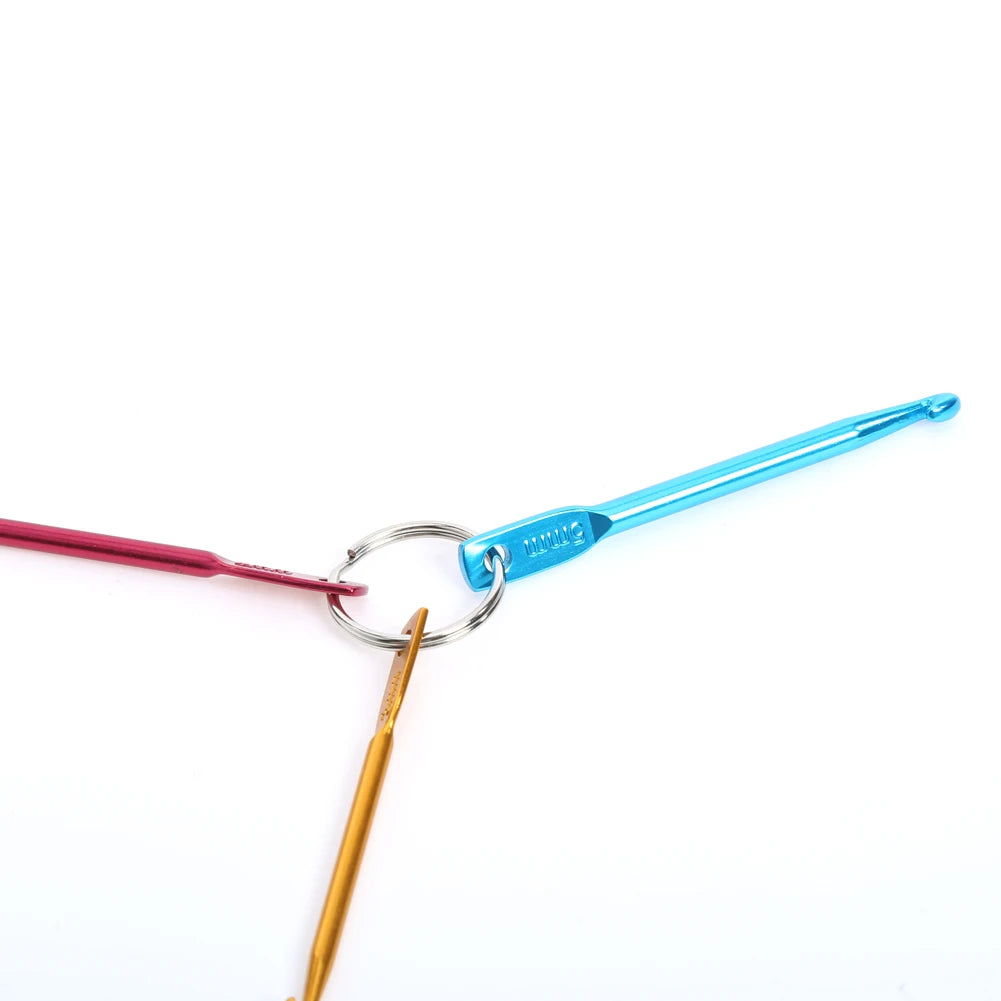 3pcs Stitching Crochet Multicolor Aluminium Portable Knitting Kits Mini for Beginners Adults