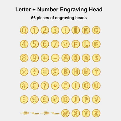 Wood Burning Tool With Letters Alphabet 56Pieces Set Ergonomic Symbol Number Hot Stamps