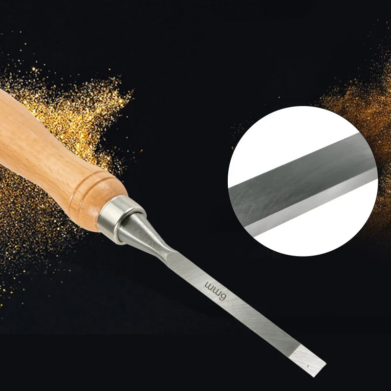 KFFKFF Wood Chisel Sets 12 pcs Hand Chisel 3-3/4 inch Blade Length, with Red Eucalyptus Handle