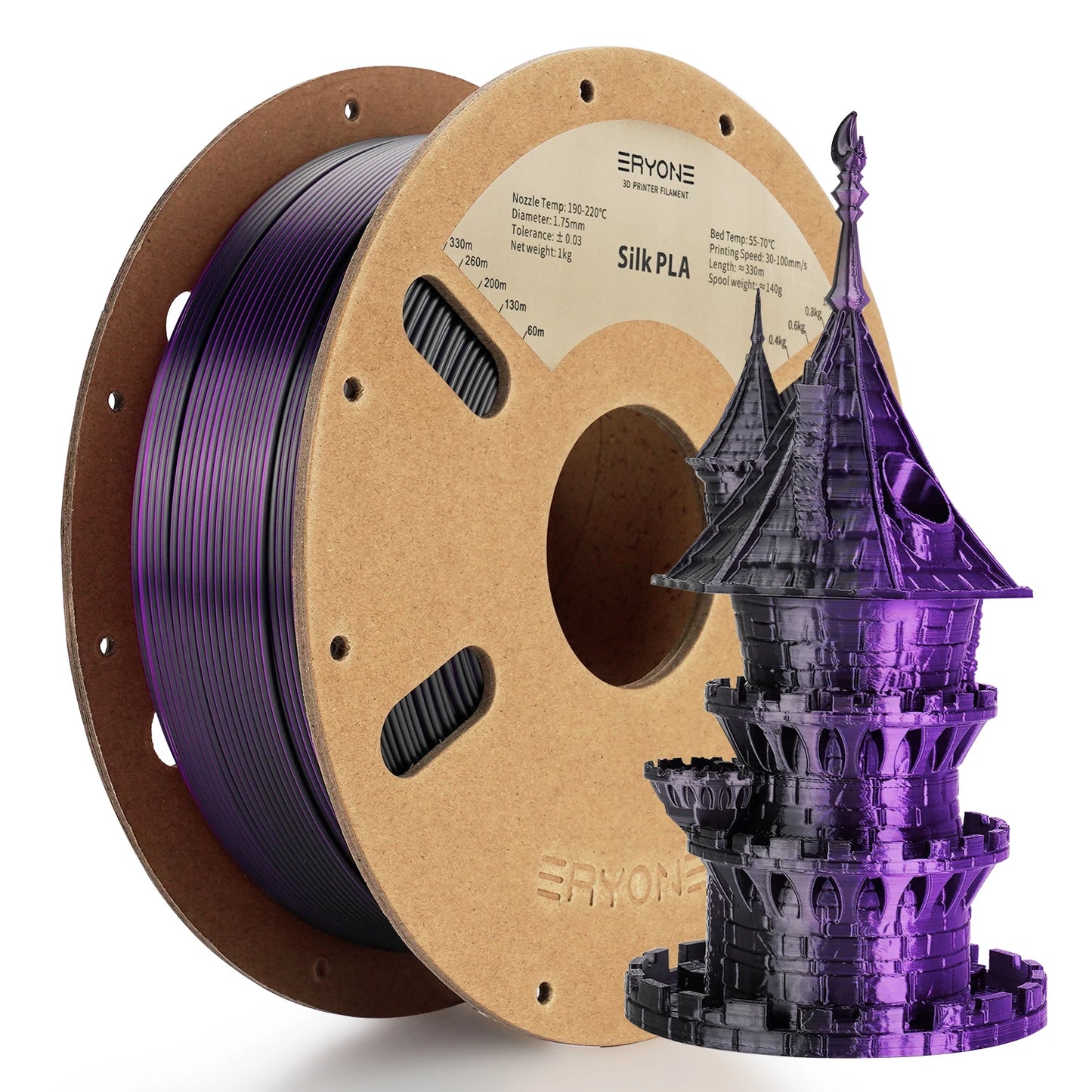 ERYONE Dual Color Series Silk PLA And Matte PLA 1KG 1.75mm Diameter High Quality Filament For FDM 3D Printing
