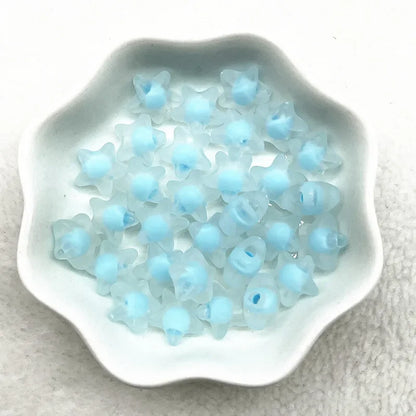 30pcs 12mm Matte Acrylic Five-pointed Star Loose Spacer Beads for Jewelry Making