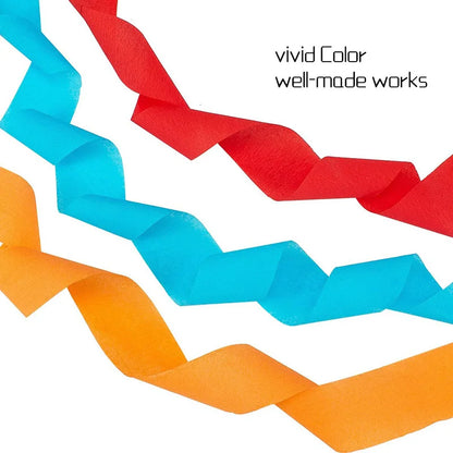 12Pcs/Rolls Crepe Paper Decorations in 12 Colors 82ft