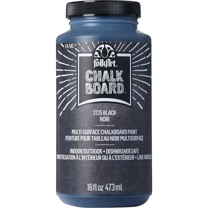 (4 pack) FolkArt Multi-Surface Chalk Paint, Matte Finish, Black, 16 fl oz