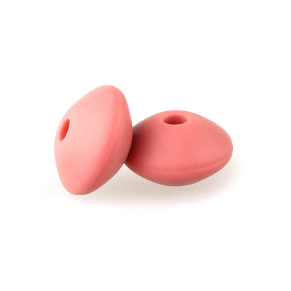 50/100pcs Silicone Lentil Beads 12mm Abacus Loose Focal Beads For Jewelry Making