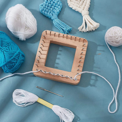 Knitting Tool with Hooks Wooden Crochet Board