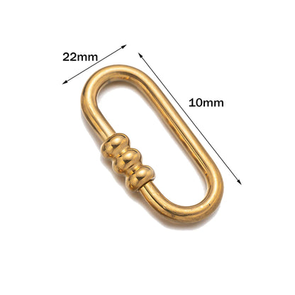 5pcs Stainless Steel Oval Star Buckle Carabiner Screw Lock Clasps For DIY Key ring Keychain Jewelry Making Supplies Accessories