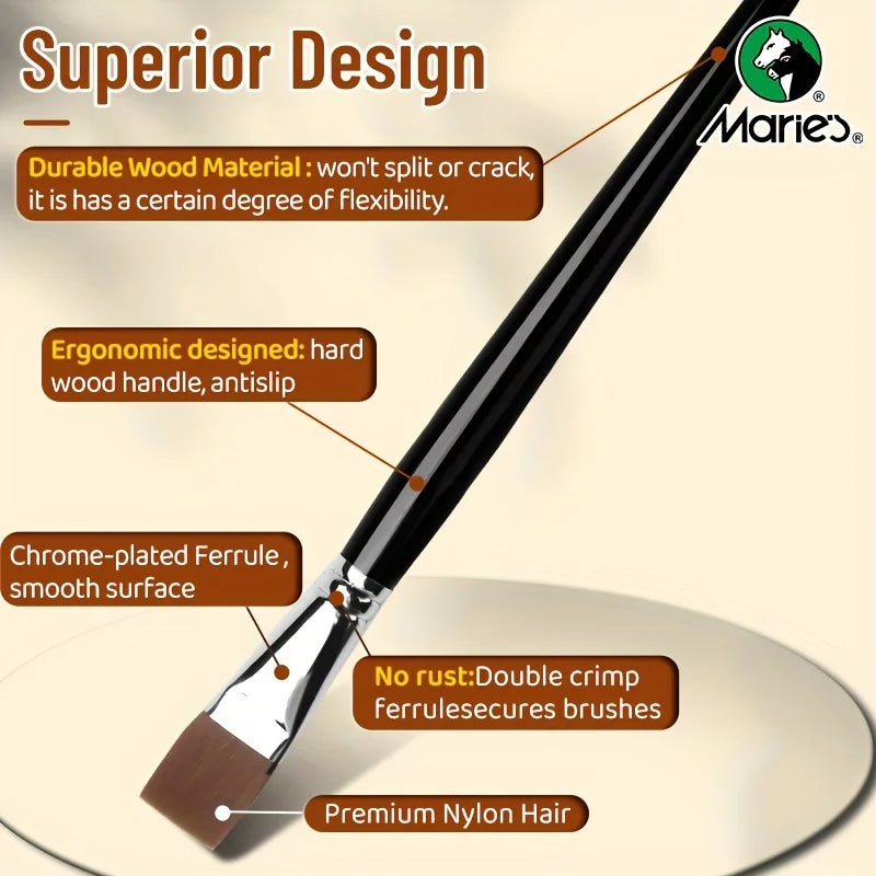 19 pcs Marie's Oil Paint Kit, 12ml/0.42oz Oil-Based Pigment & 7pcs Brushes, Professional Art Supplies Set