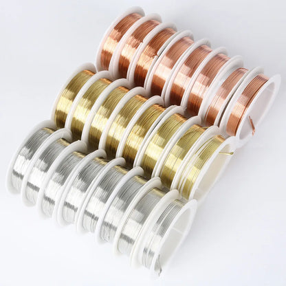 0.2/0.25/0.3/0.4/0.5/0.6/0.8/1mm Gold Silver Color Alloy Cord Beading Wire