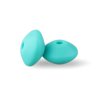 50/100pcs Silicone Lentil Beads 12mm Abacus Loose Focal Beads For Jewelry Making