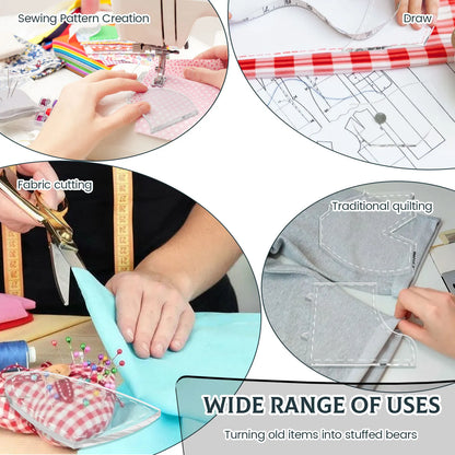 Bear template acrylic sewing pattern ruler set is easy to operate and suitable for multi-purpose tailoring
