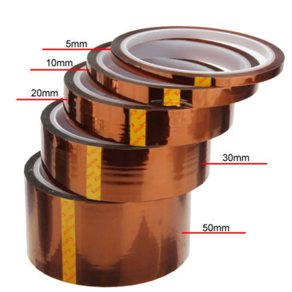 5/10/20/30/50mm100ft Kapton Tape Heat Resistant High Temperature Polyimide 33m Gold Adhesive