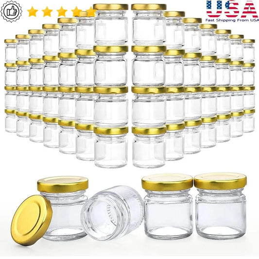 60 Pack Mini Glass Jars with Lids