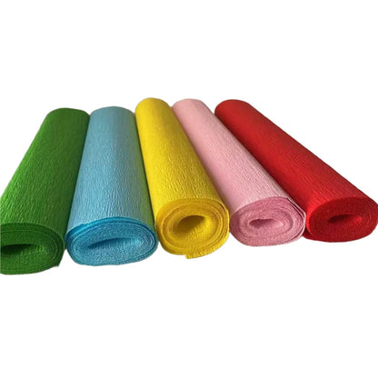 250*25cm DIY Wrapping Paper Craft Colored Crepe Paper Roll Origami Crinkled Flowers