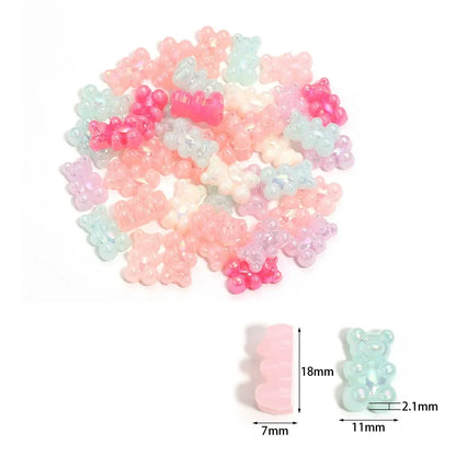 10-50pcs Color Bear Acrylic Beads Transparent Cute Gummy Bear Series Bead for Jewelry Making
