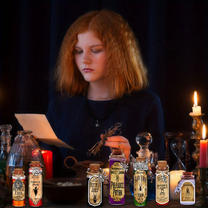 164 pcs Halloween Potion Bottles with Cork, Indoor Witchcraft Supplies Apothecary Bottles