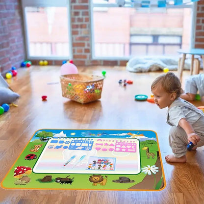 Water Painting Mat Repeated Graffiti Coloring Dust-Free 80x60cm Drawing Doodling Mat