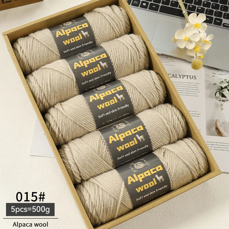 Alpaca Wool Yarn 500g DIY Knitting Kit 245 Stick Needle Thick Warm Yarn