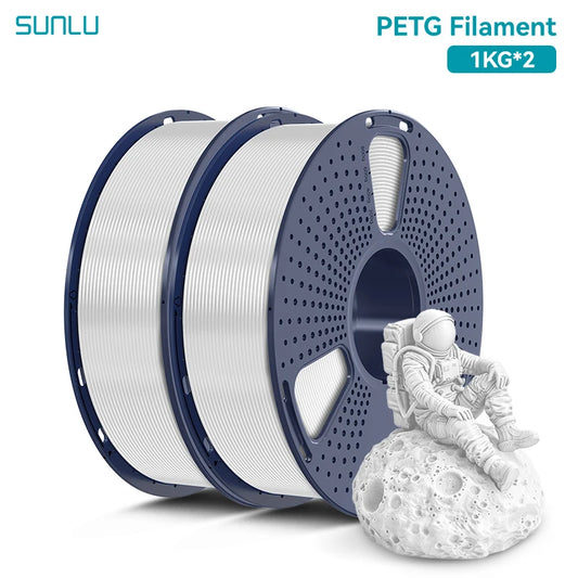 SUNLU 2KG PETG/PETG Clear Filament 1.75 ±0.02mm 1kg Spool (2.2lbs)