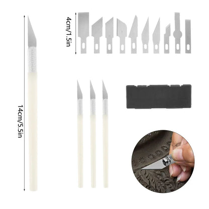 13pcs Precision Carving Kit Utility Cutter with 13 Refill Blades Scrapbooking
