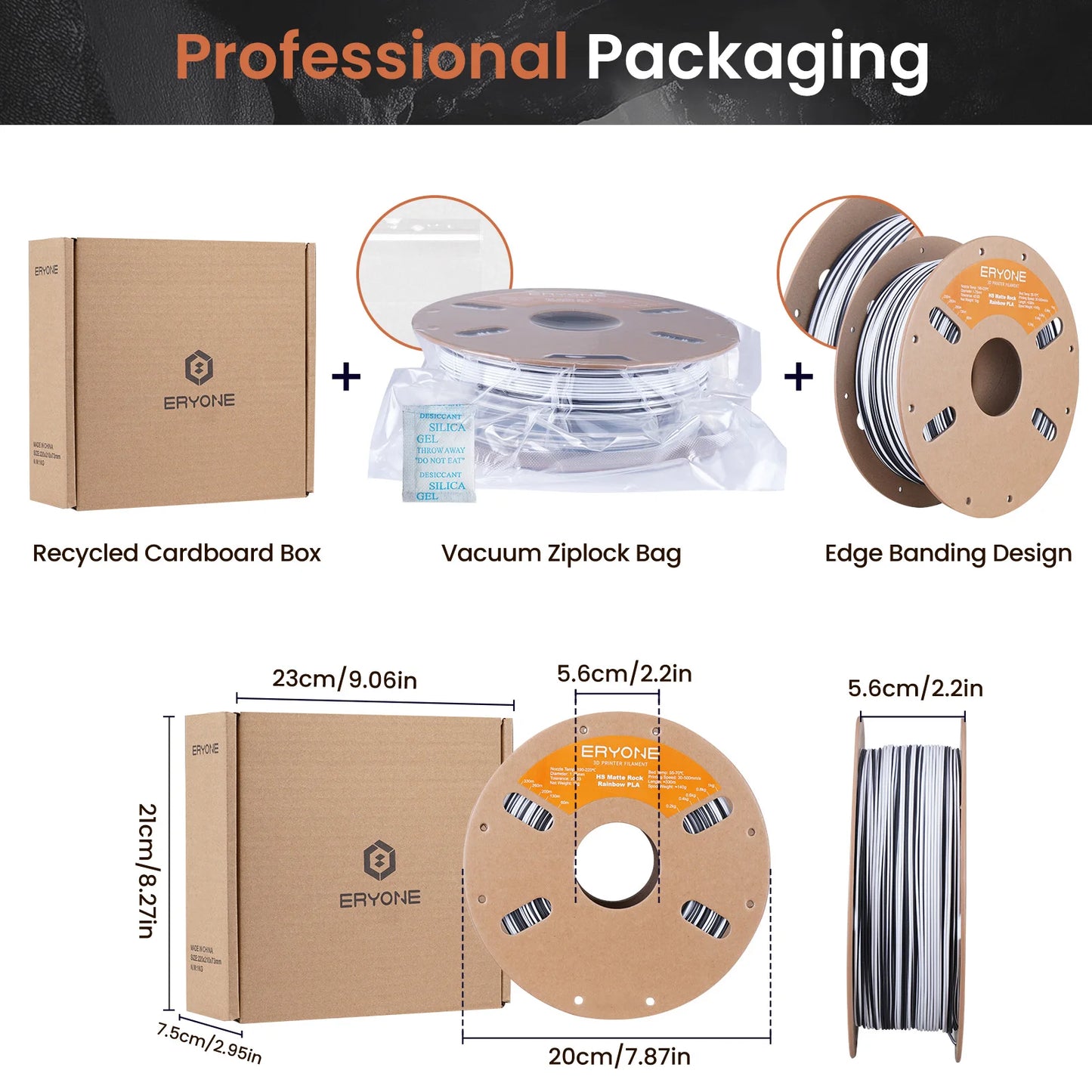 ERYONE PLA Hyper Speed Matte Rock Rainbow Color Premium Filament 3D Print,Multicolor Available,Max Speed 500mm/s,1KG/Spool