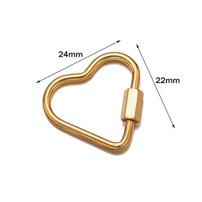 5pcs Stainless Steel Oval Star Buckle Carabiner Screw Lock Clasps For DIY Key ring Keychain Jewelry Making Supplies Accessories