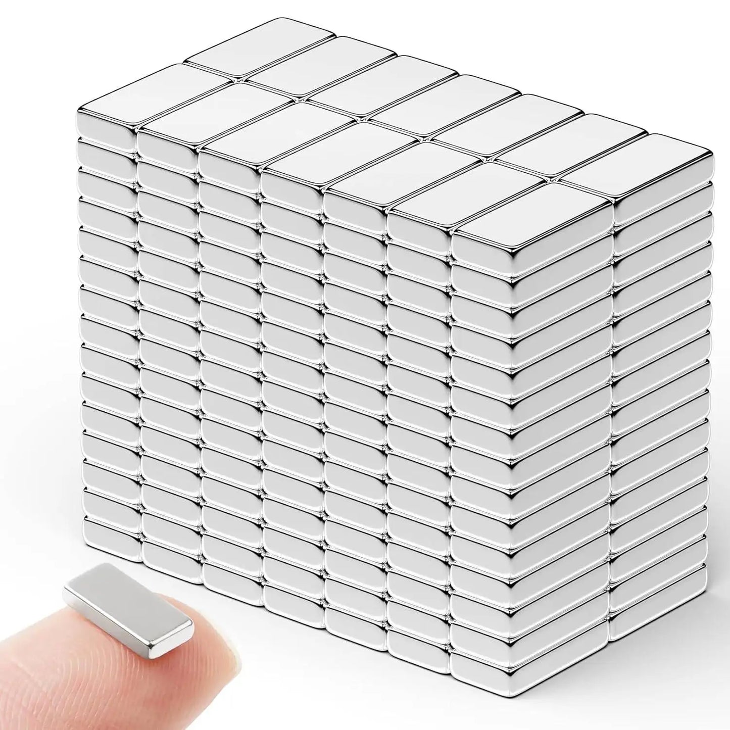 100/200/400/600 PCS Silver rectangular magnets with Double-Sided Adhesive