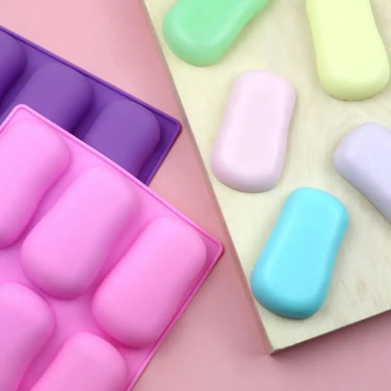 6 Hole Handmade Soap Making Mold Food Grade Silicone Resin Plaster Molds DIY Chocolate Baking Supplies