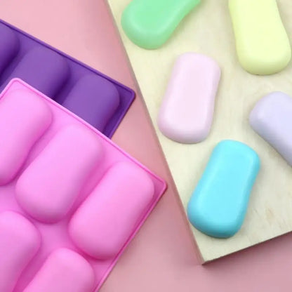 6 Hole Handmade Soap Making Mold Food Grade Silicone Resin Plaster Molds DIY Chocolate Baking Supplies