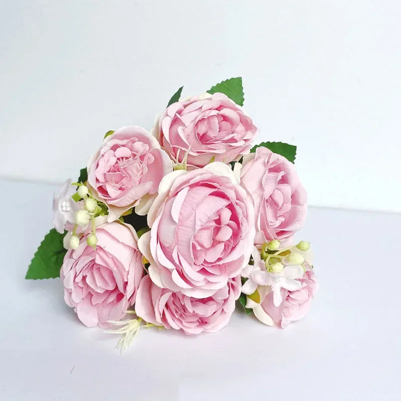 7 heads high quality peony Artificial flowers silk peonies bouquet Rose hydrangea