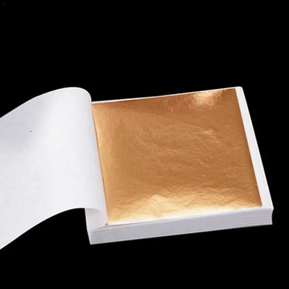 100pcs Imitation Gold Sliver Copper Foil Paper Leaf Flake Gilding Sheets