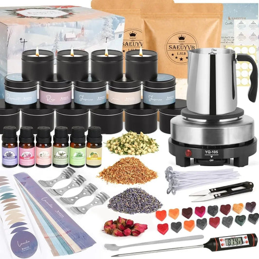 HOME.Candle Making Kit with Wax Melter, Candle Making Kit - DIY Starter Soy Candle Making Kit
