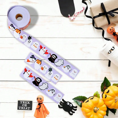 500 PCS Cute Halloween Ghost Stickers - 10 Designs Bulk Round Adhesive