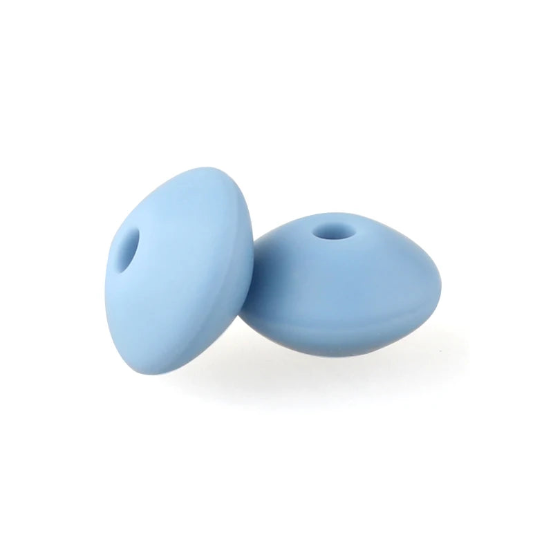 50/100pcs Silicone Lentil Beads 12mm Abacus Loose Focal Beads For Jewelry Making