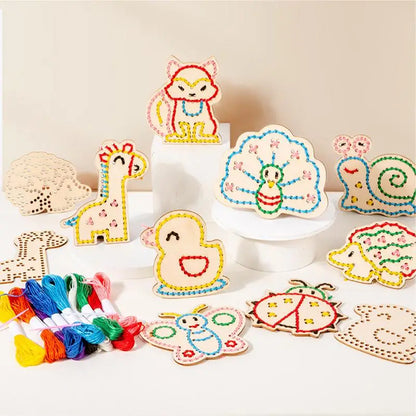 Toddler Sewing Kit Learn To Sew Threading Board Color Recognition Fine Motor Skills