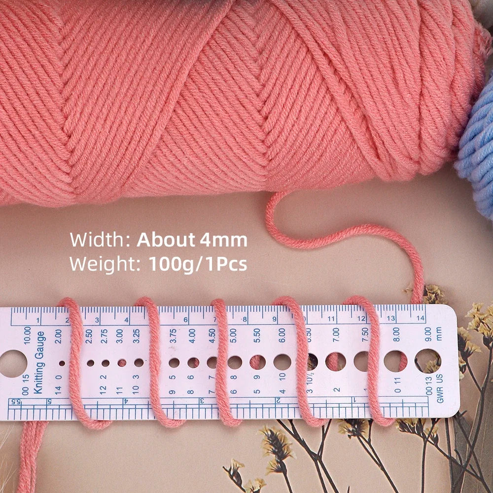 Crochet Knitting Soft Cotton Yarn, Hypoallergenic Yarn, Pack of 3 Pcs-300g/10.5oz, Light Worsted, Medium Roving for Scarves,Hats