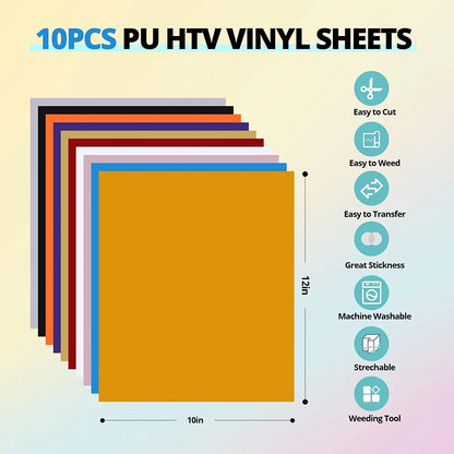 HTVRONT 52pcs Heat Press Supplies Accessories for Beginners Cricut Clothing T-shirt Printing Paper Pad Kits