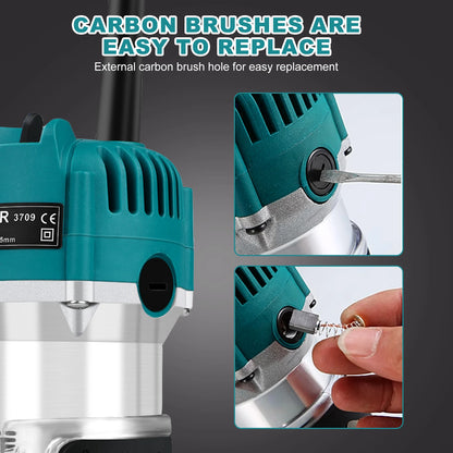 Electric Trimmer Wood Router Woodworking Milling Engraving Slotting Machine US 110V Linear guide rail